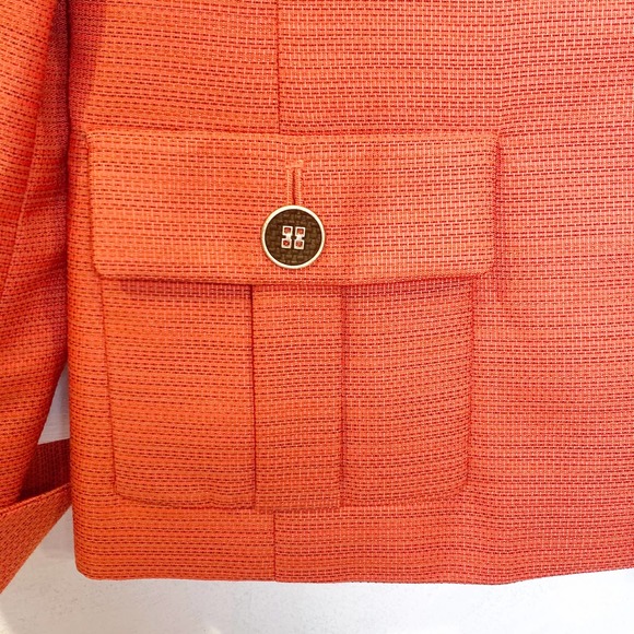 Kasper Tangerine Collarless Lined Blazer 6 - Picture 6 of 7